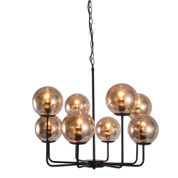 Полилей DELOS с осем осветителни тела кехлибар петна